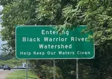 Black Warrior River Watershed Highway Sign