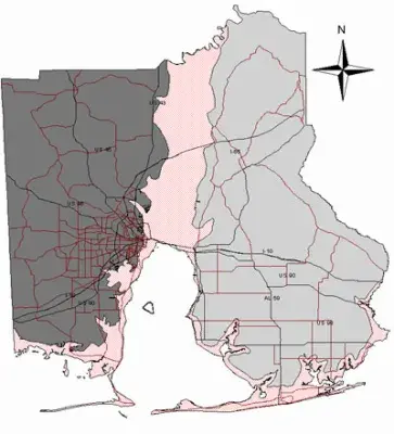 Alabama Coastal Area Management Program Coastal Area Boundary