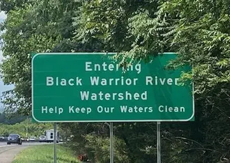 Black Warrior River Watershed Highway Sign
